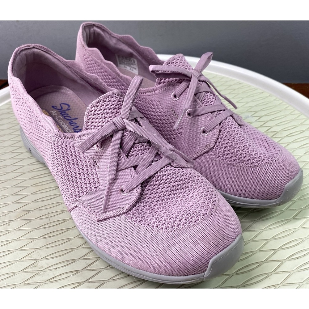 Skechers Roman's Seaver In A Knit Lavender Pink Washable Knit‎ Slip-On Shoes 9.5